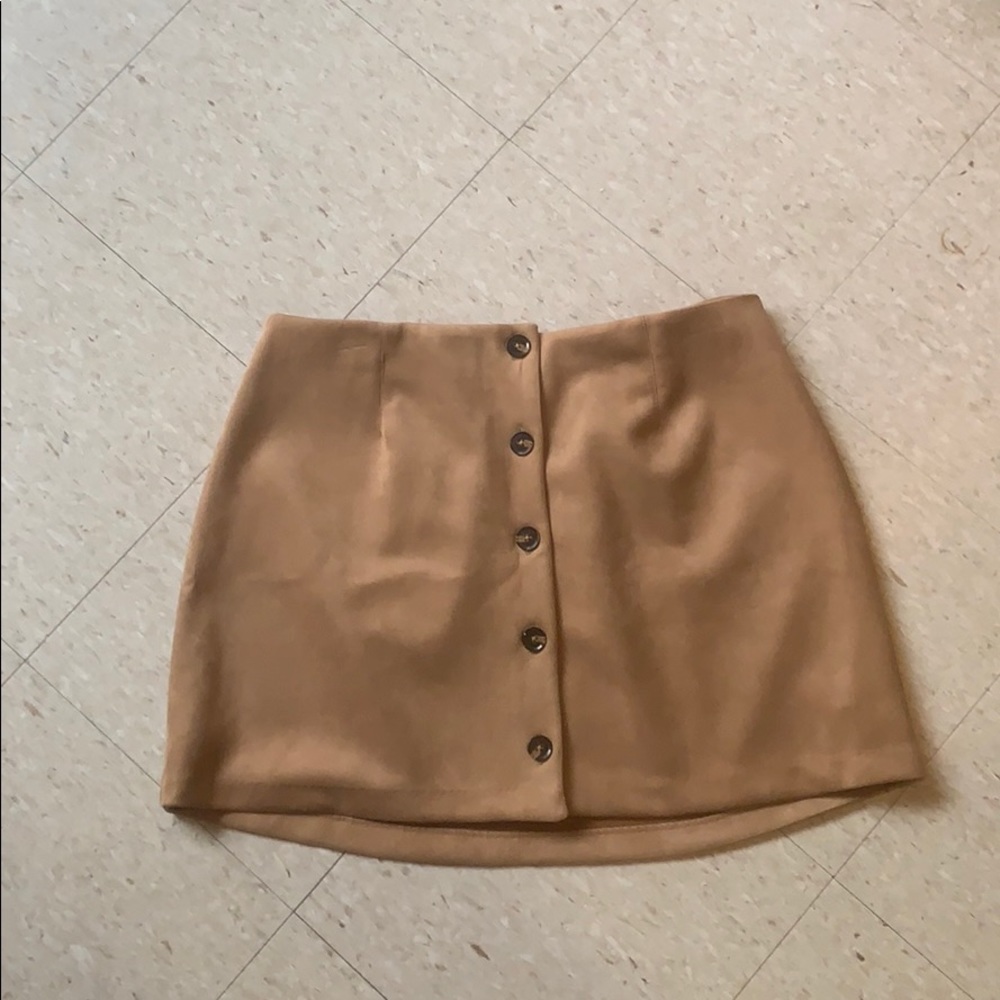 brown/tan button up skirt